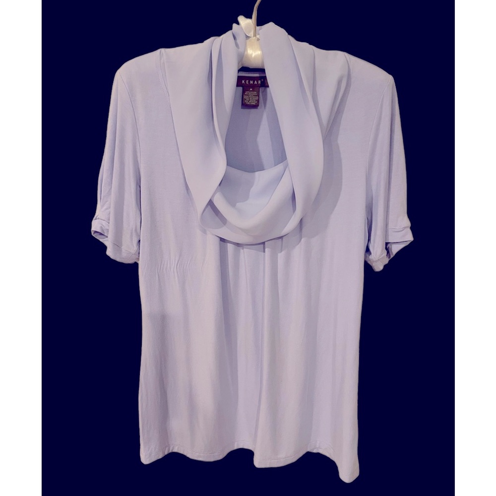 Lightweight Lilac Polyester Blouse with Beautiful Neckline